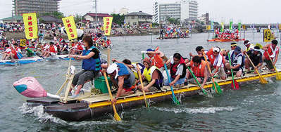 南白亀川イカダのぼり大会2017